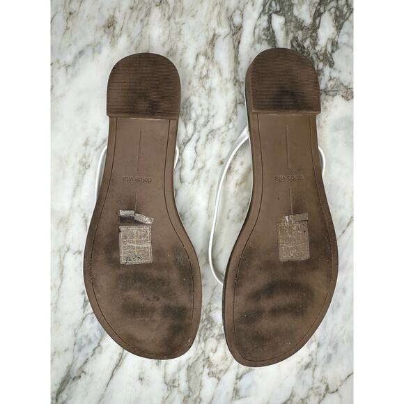 DOLCE VITA Women’s Size 6 White Leather Silver Casual Flip Flop Thong Sandals - Picture 3 of 5